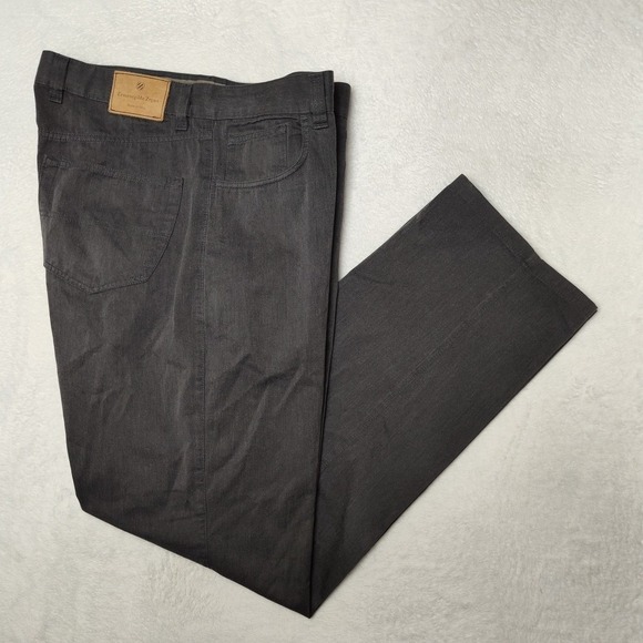 Ermenegildo Zegna Pants Mens 36x32 Gray Chino Cotton Straight Flat 5 Pocket